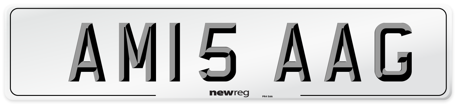 AM15 AAG Number Plate from New Reg